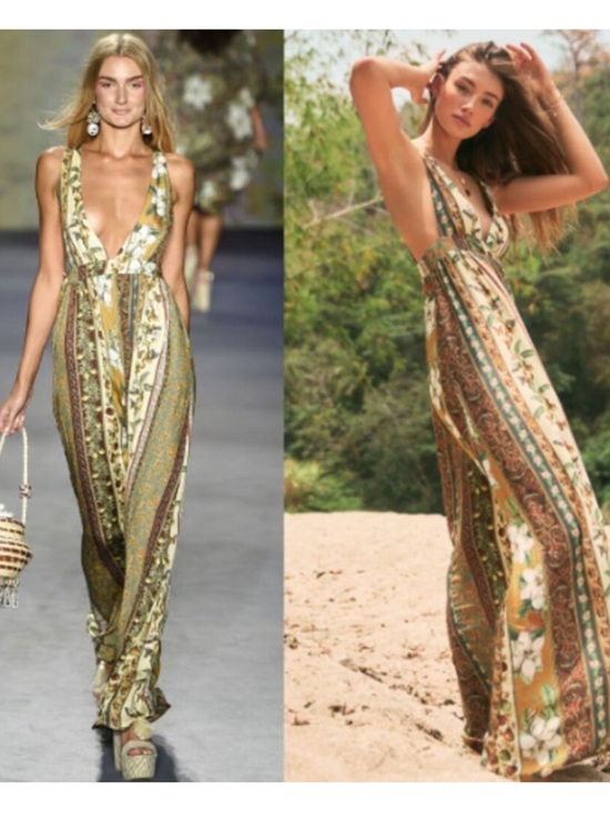 Agua Bendita Dresses & Skirts - GORGEOUS AGUA BENDITA EVERGREEN STORY NATURALIA MAXI DRESS M